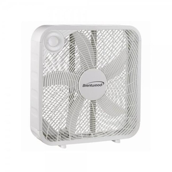 Gizmo 20 in. Slim Compact 3 Speed High Velocity 5 Blade Box Fan; White GI99290 - main